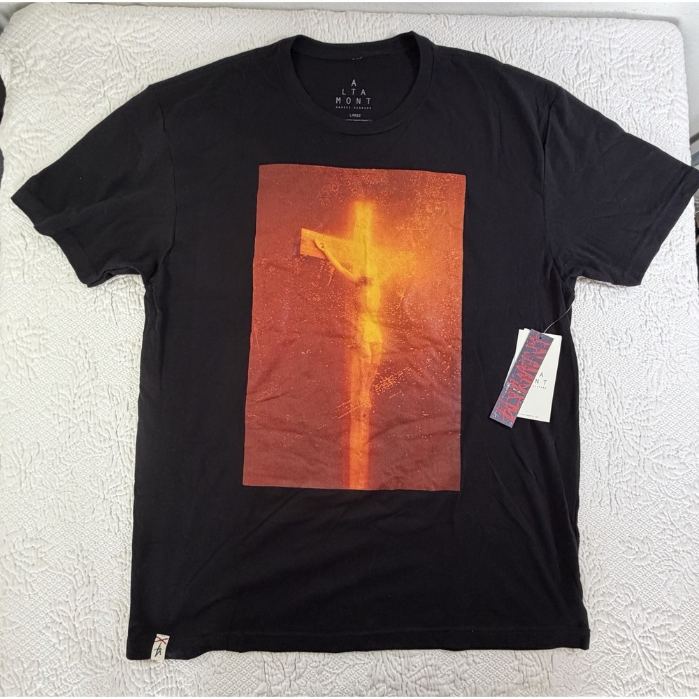 Altamont Andres Serrano Piss Christ Tee Black T-Shirt Rare Exclusive OOP LARGE